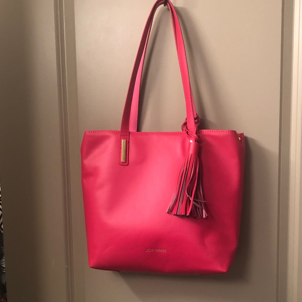 Pink Leather Tote Bag by Joy Mangano